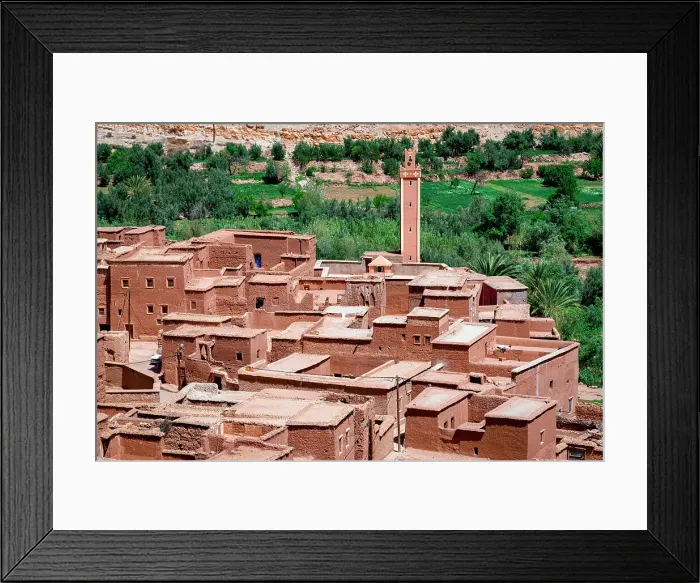 Framed Print : Ancient buildings of a Berber village framed by palm tree groves, Ounila Valley, Atlas mountains, Ouarzazate province, Morocco, North Africa, Africa Framed Print : Ancient buildings of a Berber village framed by palm tree groves, Ounila Valley, Atlas mountains, Ouarzazate province, Morocco, North Africa, Africa