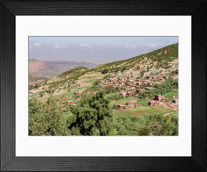 Framed Print : High angle view of an ancient Berber village on green hills, High Atlas mountains, Morocco, North Africa, Africa Framed Print : High angle view of an ancient Berber village on green hills, High Atlas mountains, Morocco, North Africa, Africa