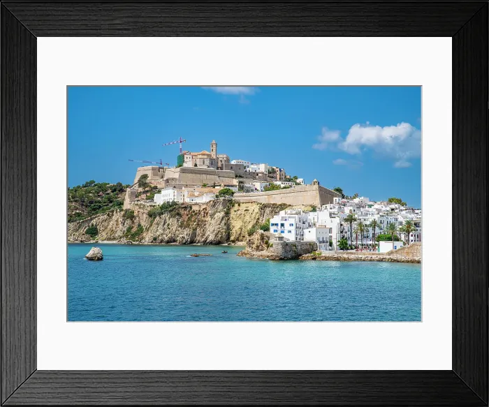 Framed Print : The old town of Ibiza with its castle seen from the harbor, UNESCO World Heritage Site, Ibiza, Balearic Islands, Spain, Mediterranean, Europe