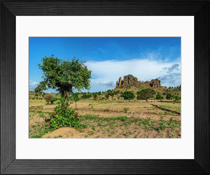 Framed Print : Fields and lunar landscape, Rhumsiki, Mandara mountains, Far North province, Cameroon, Africa Framed Print : Fields and lunar landscape, Rhumsiki, Mandara mountains, Far North province, Cameroon, Africa