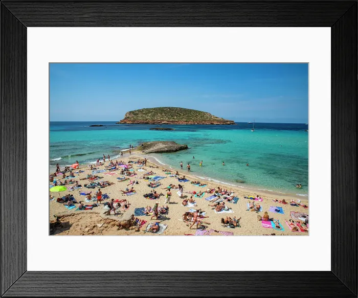 Framed Print : Comte beach with its turquoise waters, Ibiza, Balearic Islands, Spain, Mediterranean, Europe Framed Print : Comte beach with its turquoise waters, Ibiza, Balearic Islands, Spain, Mediterranean, Europe