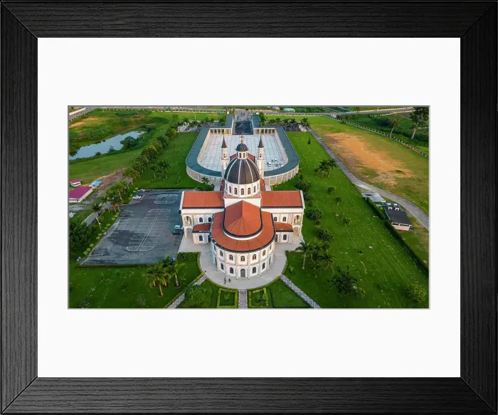Framed Print : Aerial of the Basilica of the Immaculate Conception, Mongomo, Rio Muni, Equatorial Guinea, Africa Framed Print : Aerial of the Basilica of the Immaculate Conception, Mongomo, Rio Muni, Equatorial Guinea, Africa