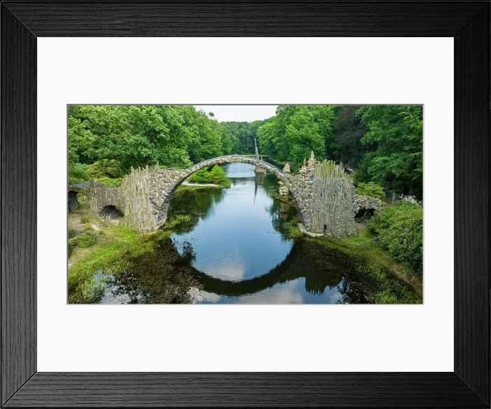 Framed Print : Aerial of the Rakotzbrucke (Devil´s Bridge), Kromlau Azalea and Rhododendron Park, Gablenz, Saxony, Germany, Europe Framed Print : Aerial of the Rakotzbrucke (Devil´s Bridge), Kromlau Azalea and Rhododendron Park, Gablenz, Saxony, Germany, Europe