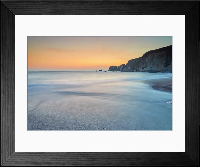 Framed Print : A dusk view of surf surging ashore at Ayrmer Cove, a remote cove near Kingsbridge, south coast of Devon, England, United Kingdom, Europe Framed Print : A dusk view of surf surging ashore at Ayrmer Cove, a remote cove near Kingsbridge, south coast of Devon, England, United Kingdom, Europe