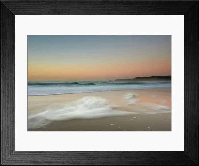 Framed Print : Atlantic shoreline at sunset, Whitesand Bay, Sennen Cove, near Land's End, in the far west of Cornwall, England, United Kingdom, Europe Framed Print : Atlantic shoreline at sunset, Whitesand Bay, Sennen Cove, near Land's End, in the far west of Cornwall, England, United Kingdom, Europe