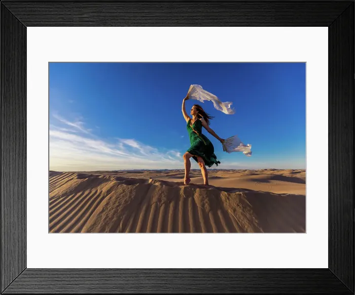 Framed Print : Ethereal woman at the Imperial Sand Dunes, California, United States of America, North America Framed Print : Ethereal woman at the Imperial Sand Dunes, California, United States of America, North America