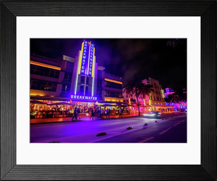 Framed Print : Miami nightlife on Ocean Drive, Miami, Florida, United States of America, North America Framed Print : Miami nightlife on Ocean Drive, Miami, Florida, United States of America, North America