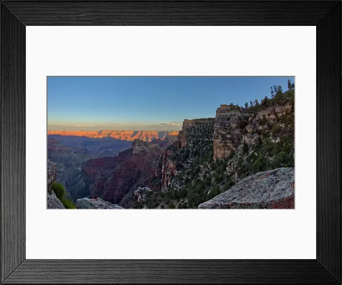 Framed Print : Angel's Window at Cape Royal on North Rim above Unker Creek near sundown, with smoke from a wildfire creating brown haze on the horizon, Gand Canyon National Park, UNESCO World Heritage Site, Arizona, United States of America, North America Framed Print : Angel's Window at Cape Royal on North Rim above Unker Creek near sundown, with smoke from a wildfire creating brown haze on the horizon, Gand Canyon National Park, UNESCO World Heritage Site, Arizona, United States of America, North America