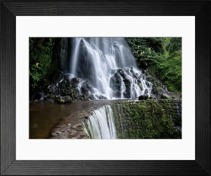Framed Print : Long exposure of Cascata da Ribeira dos Caldeiroes waterfall on Sao Miguel island, Azores Islands, Portugal, Atlantic, Europe Framed Print : Long exposure of Cascata da Ribeira dos Caldeiroes waterfall on Sao Miguel island, Azores Islands, Portugal, Atlantic, Europe