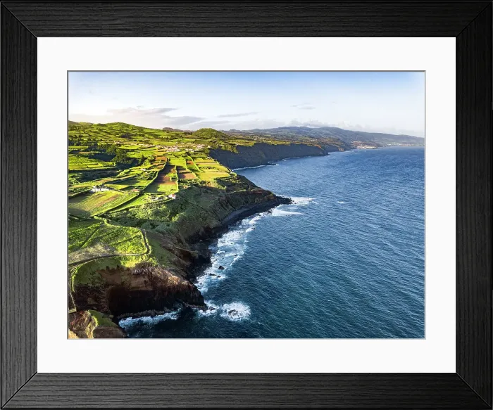 Framed Print : Aerial view of Sao Miguel shores and coastline, Azores Islands, Portugal, Atlantic, Europe Framed Print : Aerial view of Sao Miguel shores and coastline, Azores Islands, Portugal, Atlantic, Europe