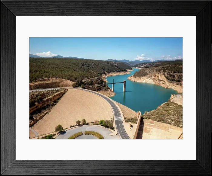 Framed Print : Drone aerial view of Francisco Abellan Dam and Reservoir, Granada, Andalusia, Spain, Europe Framed Print : Drone aerial view of Francisco Abellan Dam and Reservoir, Granada, Andalusia, Spain, Europe