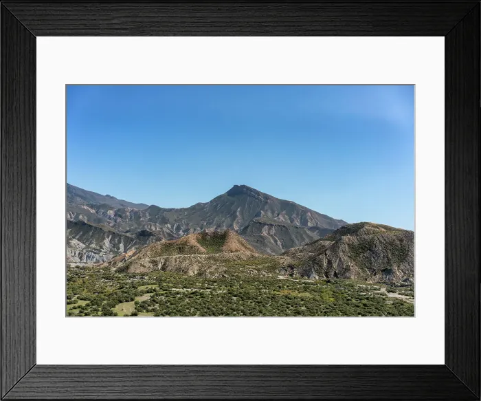 Framed Print : Tabernas desert landscape on a sunny day, Almeria, Andalusia, Spain, Europe Framed Print : Tabernas desert landscape on a sunny day, Almeria, Andalusia, Spain, Europe
