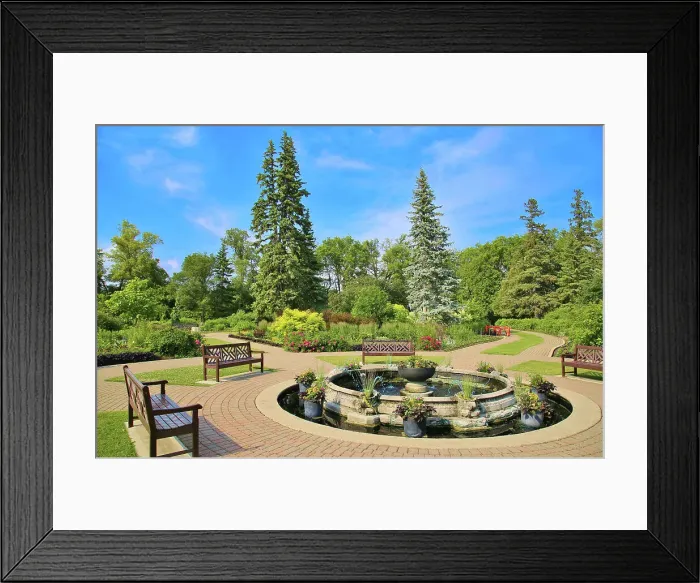 Framed Print : The central fountain in the English Garden in Assiniboine Park, Winnipeg, Manitoba, Canada, North America Framed Print : The central fountain in the English Garden in Assiniboine Park, Winnipeg, Manitoba, Canada, North America