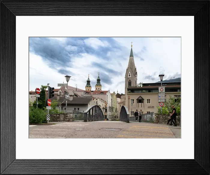 Framed Print : View of the old town from Eagles Bridge, Brixen, Sudtirol (South Tyrol) (Province of Bolzano), Italy, Europe Framed Print : View of the old town from Eagles Bridge, Brixen, Sudtirol (South Tyrol) (Province of Bolzano), Italy, Europe