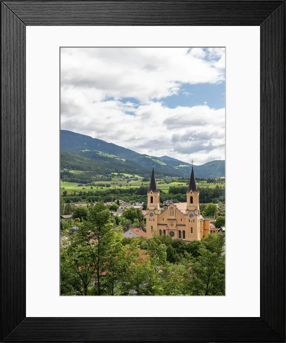 Framed Print : View to the Church of the Assumption of Mary, Bruneck, Sudtirol (South Tyrol) (Province of Bolzano), Italy, Europe Framed Print : View to the Church of the Assumption of Mary, Bruneck, Sudtirol (South Tyrol) (Province of Bolzano), Italy, Europe