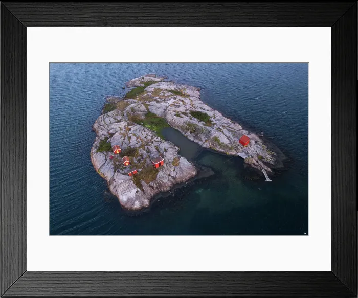 Framed Print : Red traditional boat houses and cottages on a rocky island surrounded by the ocean, Bohuslan, West Sweden, Scandinavia, Europe Framed Print : Red traditional boat houses and cottages on a rocky island surrounded by the ocean, Bohuslan, West Sweden, Scandinavia, Europe