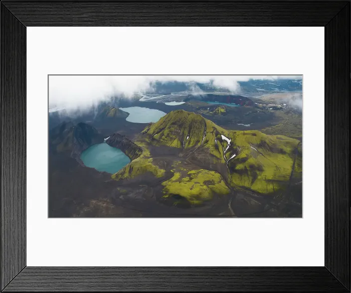 Framed Print : Aerial view taken by drone of Landmannalaugar mountain on a cloudy summer day, Iceland, Polar Regions Framed Print : Aerial view taken by drone of Landmannalaugar mountain on a cloudy summer day, Iceland, Polar Regions