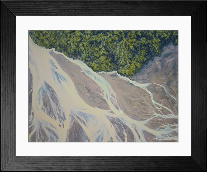 Framed Print : Aerial abstract view of Icelandic river, Iceland, Polar Regions Framed Print : Aerial abstract view of Icelandic river, Iceland, Polar Regions