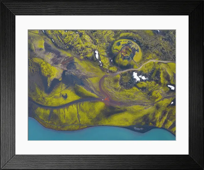 Framed Print : Aerial view taken by drone of Landmannalaugar area on a summer day, Iceland, Polar Regions Framed Print : Aerial view taken by drone of Landmannalaugar area on a summer day, Iceland, Polar Regions