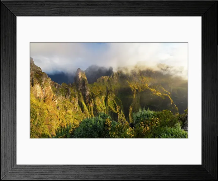 Framed Print : View from Miradouro do Ninho da Manta of Pico do Arieiro at sunrise, Madeira, Portugal, Atlantic, Europe Framed Print : View from Miradouro do Ninho da Manta of Pico do Arieiro at sunrise, Madeira, Portugal, Atlantic, Europe