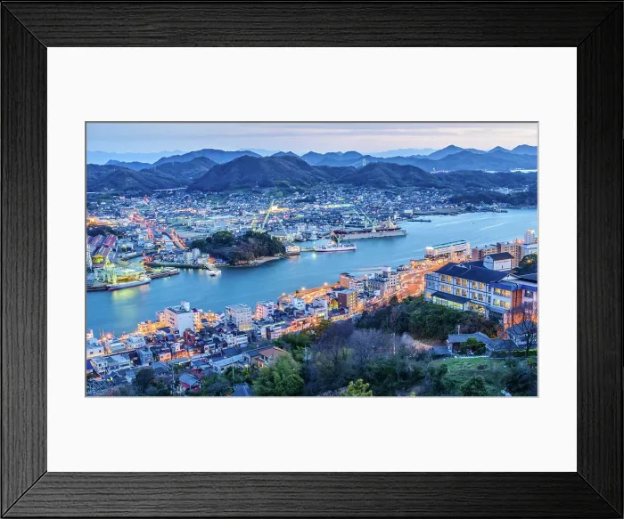 Framed Print : Skyline of Onomichi during blue hour, Onomichi, Honshu, Japan, Asia Framed Print : Skyline of Onomichi during blue hour, Onomichi, Honshu, Japan, Asia
