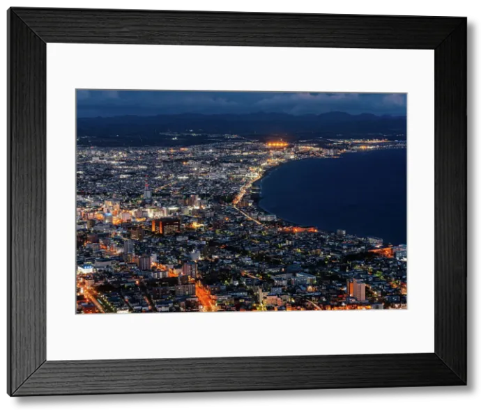 Framed Print : Aerial of the skyline of Hakodate at night, Hakodate, Hokkaido, Japan, Asia Framed Print : Aerial of the skyline of Hakodate at night, Hakodate, Hokkaido, Japan, Asia