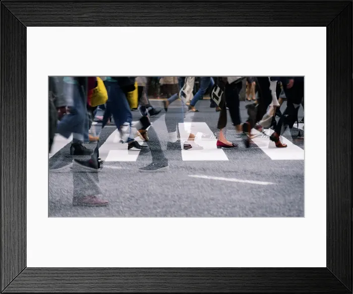 Framed Print : Close up view of Shibuya Crossing with people crossing street in a multi exposure, Tokyo, Honshu, Japan, Asia Framed Print : Close up view of Shibuya Crossing with people crossing street in a multi exposure, Tokyo, Honshu, Japan, Asia