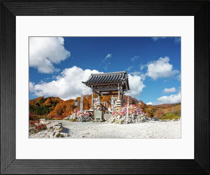 Framed Print : Little shrine in a volcanic landscape and autumnal colors, Osorezan Bodaiji Temple, Mutsu, Aomori prefecture, Honshu, Japan, Asia Framed Print : Little shrine in a volcanic landscape and autumnal colors, Osorezan Bodaiji Temple, Mutsu, Aomori prefecture, Honshu, Japan, Asia