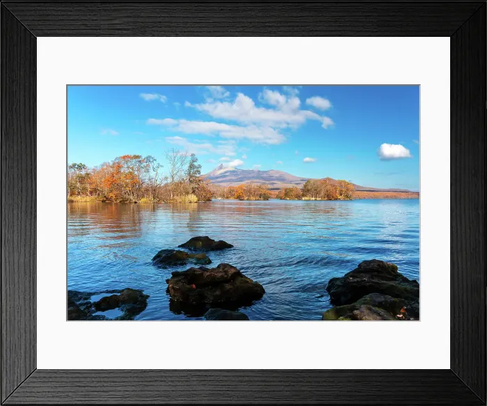 Framed Print : Beautiful Lake Onuma with rocks and tree islands reflecting, in autumn, near Hakkodate, Hokkaido, Japan, Asia Framed Print : Beautiful Lake Onuma with rocks and tree islands reflecting, in autumn, near Hakkodate, Hokkaido, Japan, Asia