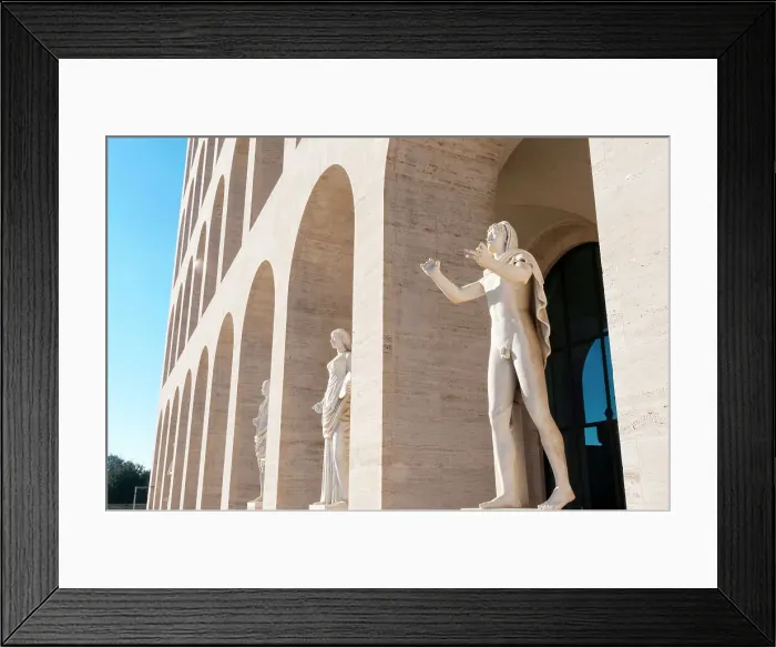 Framed Print : Statues at Palazzo della Civilta Italiana (Palazzo della Civilta del Lavoro) (Square Colosseum), EUR, Rome, Latium (Lazio), Italy, Europe