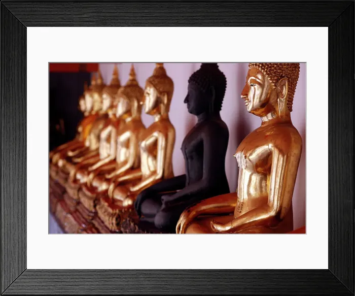 Framed Print : Row of golden Buddha statues, earth witness gesture, Wat Pho (Temple of the Reclining Buddha), Bangkok, Thailand, Southeast Asia, Asia Framed Print : Row of golden Buddha statues, earth witness gesture, Wat Pho (Temple of the Reclining Buddha), Bangkok, Thailand, Southeast Asia, Asia