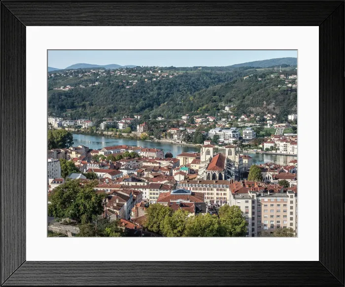 Framed Print : View from Mount Pipet on to the ancient town of Vienne, Isere, Auvergne-Rhone-Alpes, France, Europe Framed Print : View from Mount Pipet on to the ancient town of Vienne, Isere, Auvergne-Rhone-Alpes, France, Europe