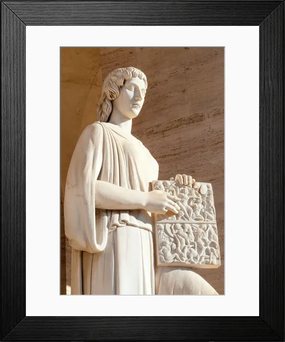 Framed Print : Statue at Palazzo della Civilta Italiana (Palazzo della Civilta del Lavoro) (Square Colosseum), EUR, Rome, Latium (Lazio), Italy, Europe