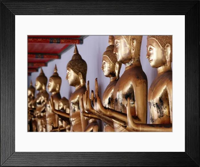 Framed Print : Row of golden Buddha statues, meditation, Wat Pho (Temple of the Reclining Buddha), Bangkok, Thailand, Southeast Asia, Asia Framed Print : Row of golden Buddha statues, meditation, Wat Pho (Temple of the Reclining Buddha), Bangkok, Thailand, Southeast Asia, Asia