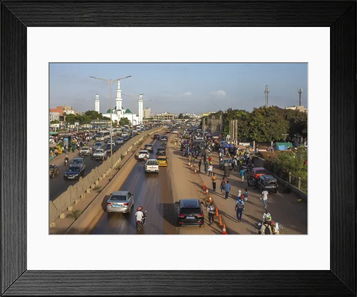 Framed Print : Evening traffic in Dakar, Senegal, West Africa, Africa Framed Print : Evening traffic in Dakar, Senegal, West Africa, Africa