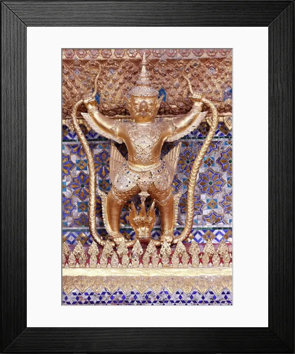 Framed Print : Golden sculpture of Garuda and Naga, Wat Phra Kaew (Temple of the Emerald Buddha), Bangkok, Thailand, Southeast Asia, Asia Framed Print : Golden sculpture of Garuda and Naga, Wat Phra Kaew (Temple of the Emerald Buddha), Bangkok, Thailand, Southeast Asia, Asia