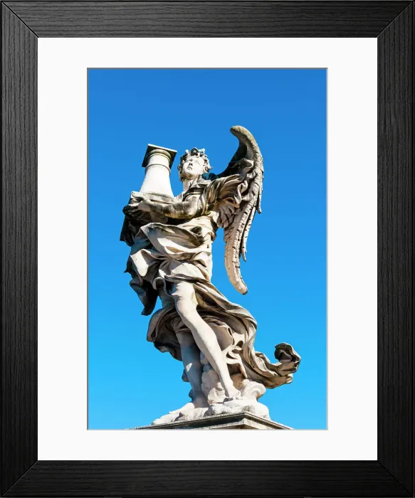 Framed Print : Angel with the Column, Ponte St.Angelo, UNESCO World Heritage Site, Rome, Latium (Lazio), Italy, Europe Framed Print : Angel with the Column, Ponte St.Angelo, UNESCO World Heritage Site, Rome, Latium (Lazio), Italy, Europe