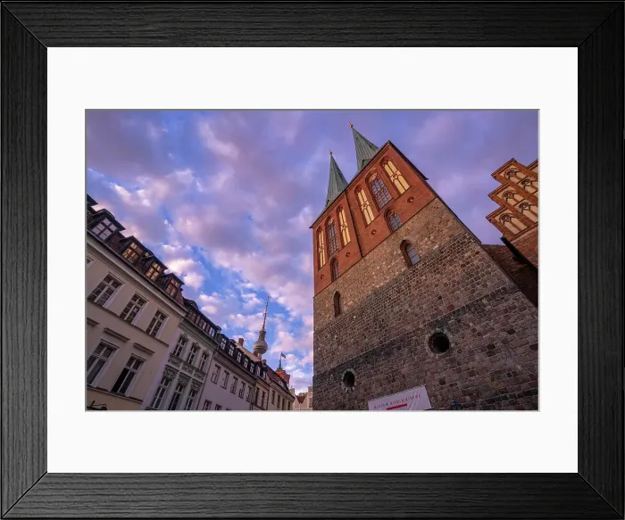Framed Print : View of St. Nicholas Church at sunset, Nikolai District, Berlin, Germany, Europe Framed Print : View of St. Nicholas Church at sunset, Nikolai District, Berlin, Germany, Europe