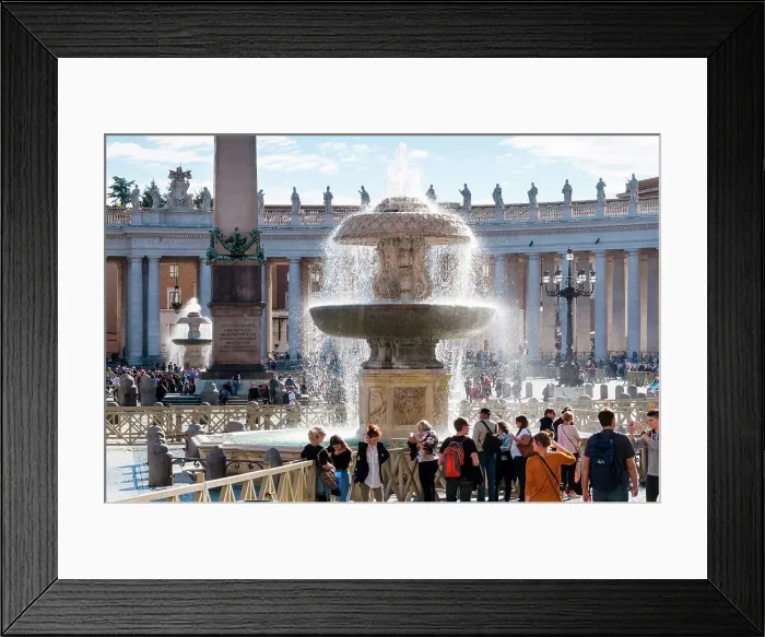 Framed Print : Fountain at St. Peter's Square, Vatican City, UNESCO World Heritage Site, Rome, Lazio, Italy, Europe Framed Print : Fountain at St. Peter's Square, Vatican City, UNESCO World Heritage Site, Rome, Lazio, Italy, Europe