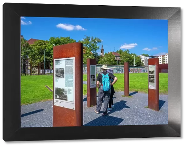 View of visitors at the Berlin Wall Memorial, Memorial Park, Bernauer Strasse, Berlin, Germany, Europe