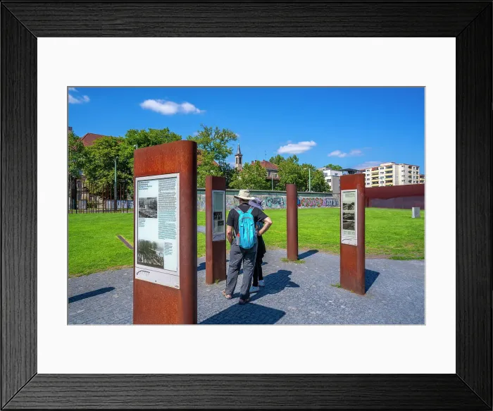 Framed Print : View of visitors at the Berlin Wall Memorial, Memorial Park, Bernauer Strasse, Berlin, Germany, Europe