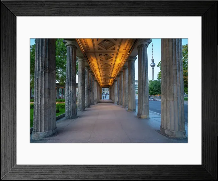 Framed Print : View of Berliner Fernsehturm from Kolonnadenhof, UNESCO World Heritage Site, Museum Island, Mitte, Berlin, Germany, Europe Framed Print : View of Berliner Fernsehturm from Kolonnadenhof, UNESCO World Heritage Site, Museum Island, Mitte, Berlin, Germany, Europe