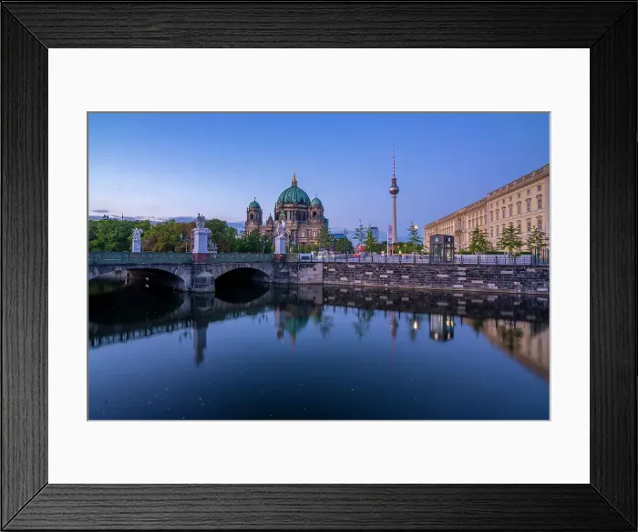 Framed Print : View of Berliner Dom, Berliner Fernsehturm reflecting in River Spree at dusk, Berlin, Germany, Europe Framed Print : View of Berliner Dom, Berliner Fernsehturm reflecting in River Spree at dusk, Berlin, Germany, Europe