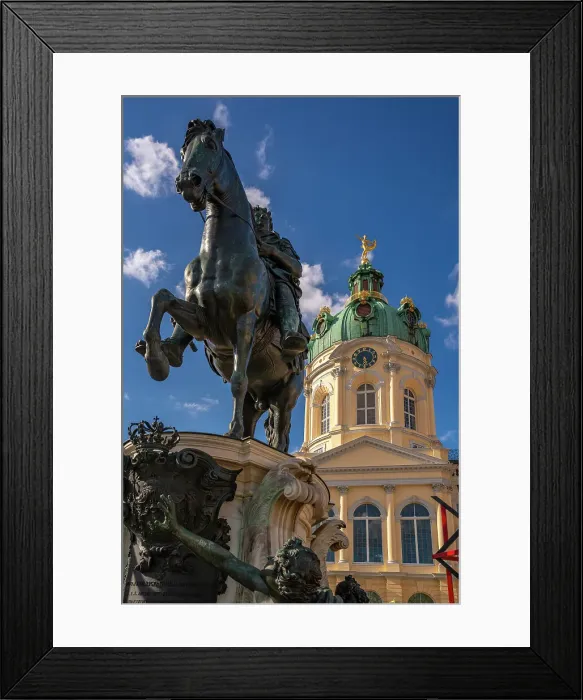 Framed Print : View of Charlottenburg Palace and statue of Great Elector Frederick William at Schloss Charlottenburg, Berlin, Germany, Europe Framed Print : View of Charlottenburg Palace and statue of Great Elector Frederick William at Schloss Charlottenburg, Berlin, Germany, Europe