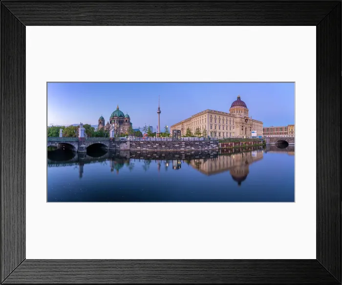 Framed Print : View of Berliner Dom, Berliner Fernsehturm and Humboldt Forum reflecting in River Spree at dusk, Berlin, Germany, Europe Framed Print : View of Berliner Dom, Berliner Fernsehturm and Humboldt Forum reflecting in River Spree at dusk, Berlin, Germany, Europe