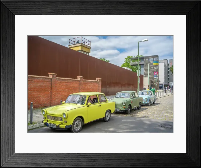 Framed Print : View of Trabant cars at the Berlin Wall Memorial, Memorial Park, Bernauer Strasse, Berlin, Germany, Europe