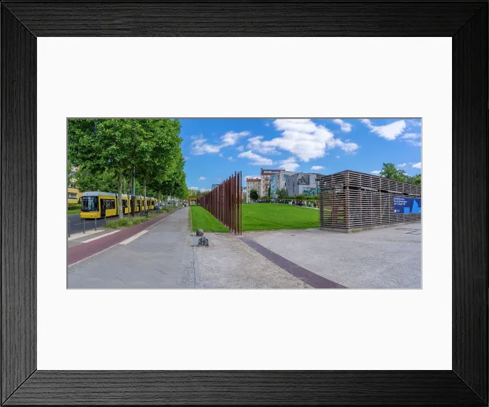 Framed Print : View of yellow city tram at the Berlin Wall Memorial, Memorial Park, Bernauer Strasse, Berlin, Germany, Europe Framed Print : View of yellow city tram at the Berlin Wall Memorial, Memorial Park, Bernauer Strasse, Berlin, Germany, Europe