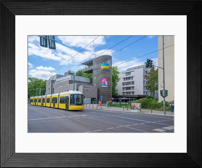 Framed Print : View of yellow city tram at the Berlin Wall Memorial, Memorial Park, Bernauer Strasse, Berlin, Germany, Europe Framed Print : View of yellow city tram at the Berlin Wall Memorial, Memorial Park, Bernauer Strasse, Berlin, Germany, Europe