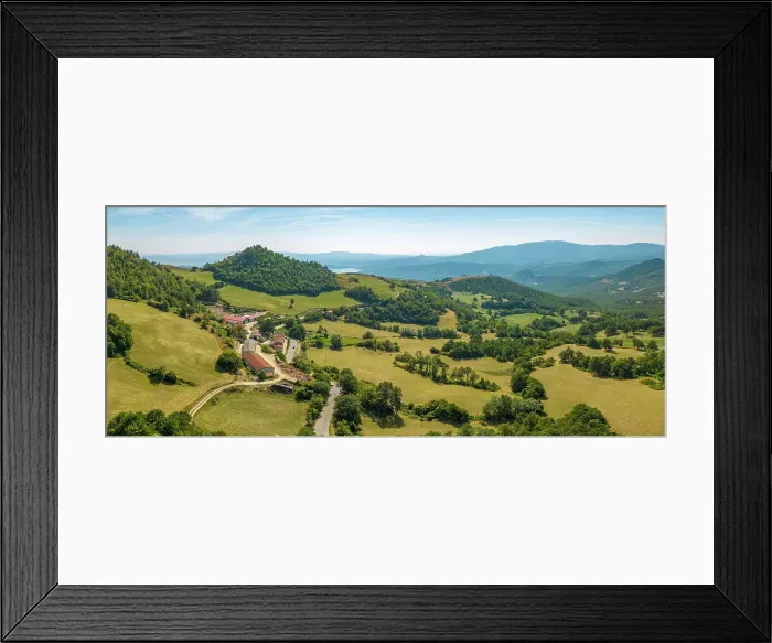 Framed Print : Elevated view of landscape near Borello, Emilia Romagna, Italy, Europe