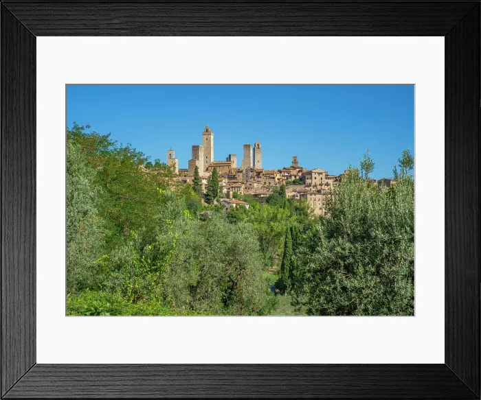 Framed Print : View of olive trees and San Gimignano, San Gimignano, Province of Siena, Tuscany, Italy, Europe Framed Print : View of olive trees and San Gimignano, San Gimignano, Province of Siena, Tuscany, Italy, Europe